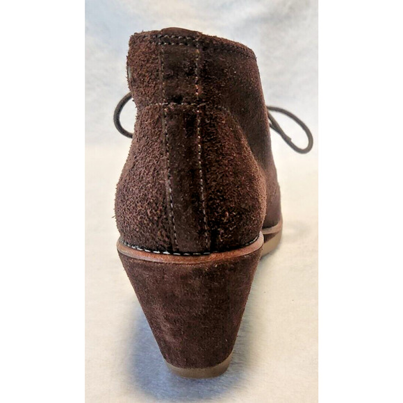 Coach Cassy Chestnut Brown Suede Wedge High Heel Lace Up Boots Women's Size 8B - Picture 3 of 13